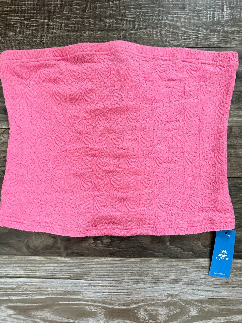 Cupshe Pink Textured Strapless Tube Top